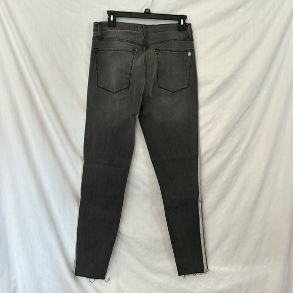 Black Orchid Los Angelos Black Jean with Silver Side Strips Sz 31 - Picture 3 of 14